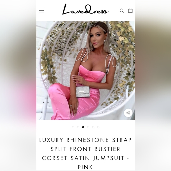 Luxedress Pink Rhinestone Rhomper - Picture 2 of 13